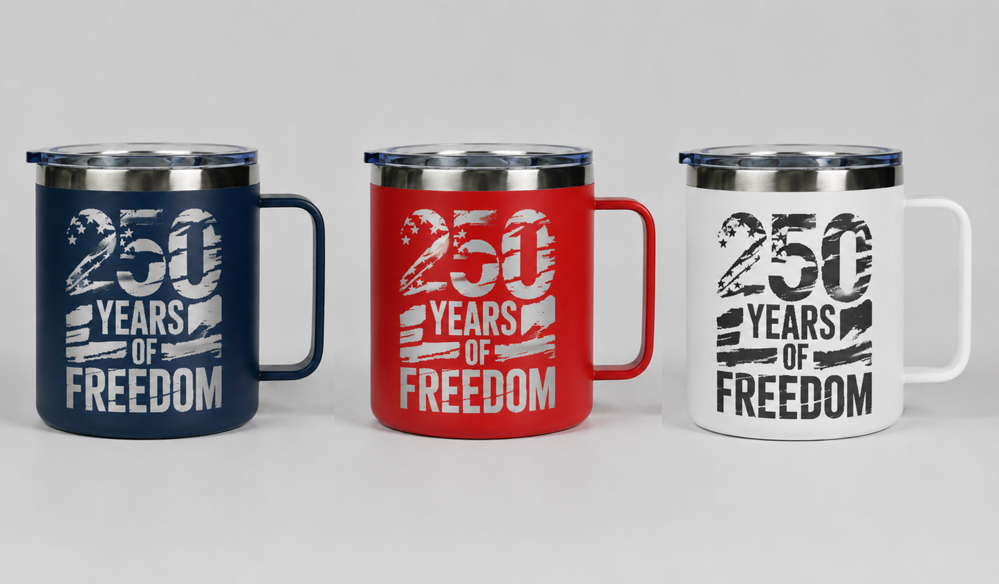 14oz Camping Mug 250 Years Independence Day