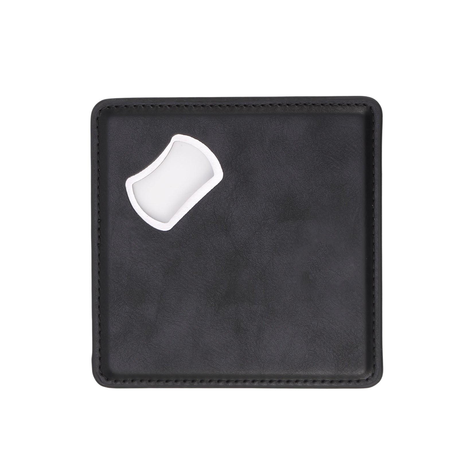 Black RSP personalized Laserette bottle opener coaster