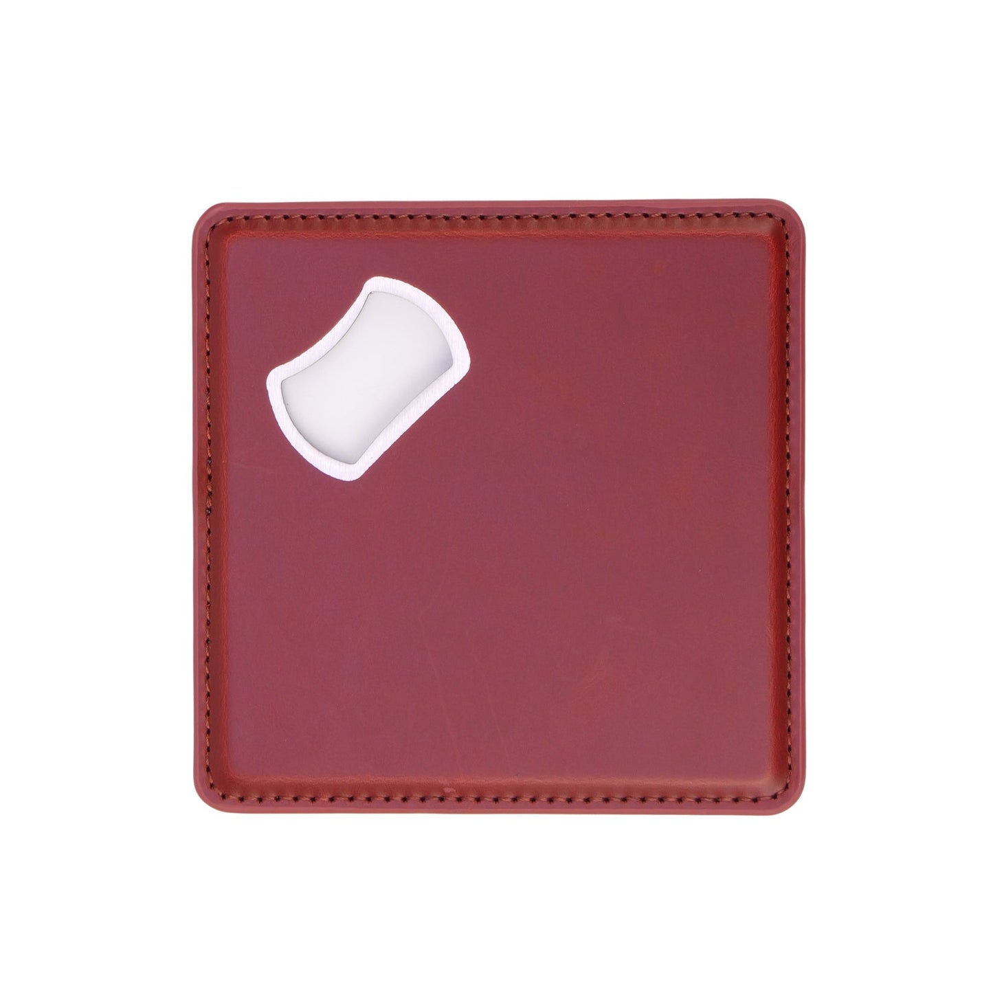 Red RSP personalized Laserette bottle opener coaster