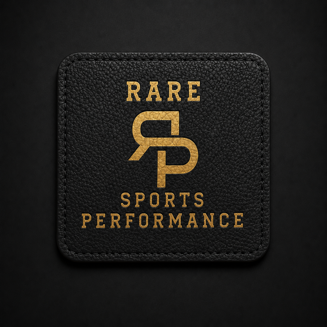 Black and gold RSP personalized leatherette coaster