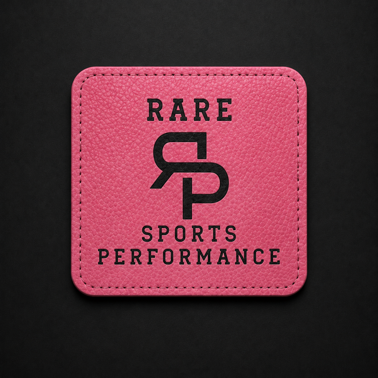 Pink and black RSP personalized leatherette coaster