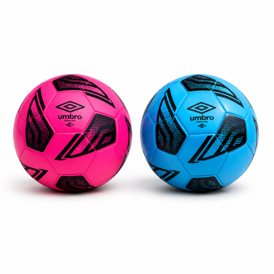 Umbro Diamond Viper soccer balls in pink and blue